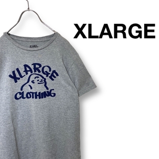 エクストララージ(XLARGE)のXLARGE エックスラージ Tシャツ プリントロゴ デカロゴ グレー Sサイズ(Tシャツ/カットソー(半袖/袖なし))