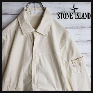 ストーンアイランド(STONE ISLAND)の【レアデザイン】ストーンアイランド ゴーストパッチ 同色 シャツジャケット 白(シャツ)