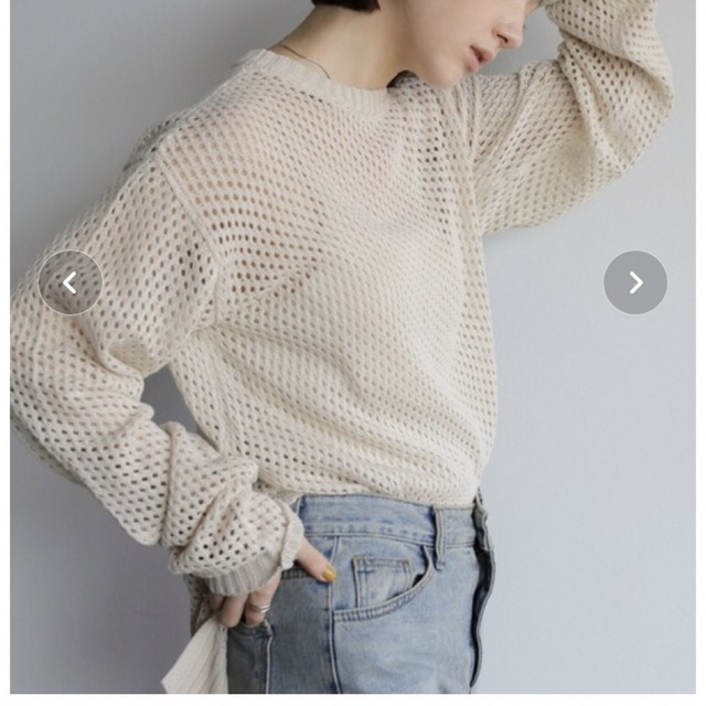 SELECT MOCA クルーネック透かし編みメッシュニット/select mocaの通販 by yuu セレクトモカメッシュランダム編みベスト