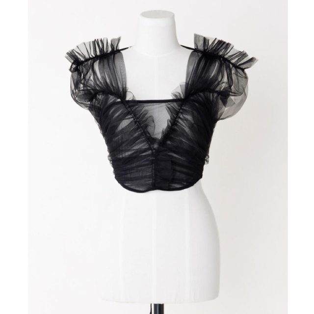 FETICO GATHERED TULLE TOP