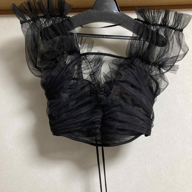 FETICO GATHERED TULLE TOP