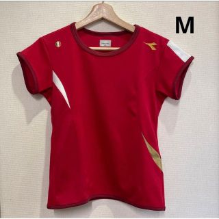 ディアドラ(DIADORA)のディアドラ ゲームTシャツ  M  濃赤/金(ウェア)