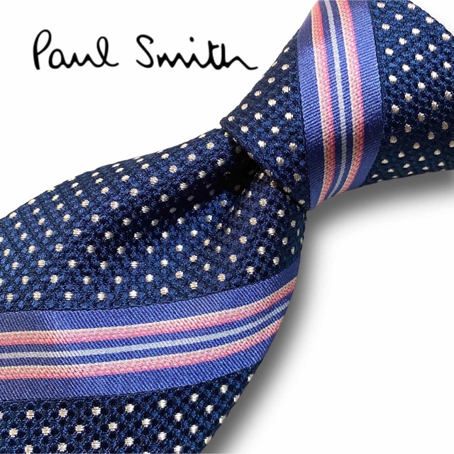 PAUL SMITH ポールスミス ネイビー ドット シルク ネクタイ