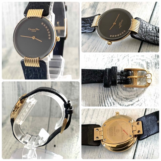 Christian Dior(クリスチャンディオール)の【希少】Christian Dior ディオール 腕時計 ブラックムーン レディースのファッション小物(腕時計)の商品写真