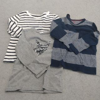 エイチアンドエム(H&M)の長袖シャツ 110 3枚(Tシャツ/カットソー)