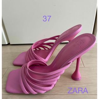 ザラ(ZARA)のZARA 37 ヒールサンダル ピンク ザラ(サンダル)