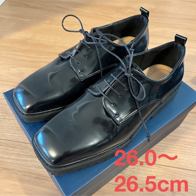ボリュームソール スクエアトゥレースアップシューズ レディースの靴/シューズ(ローファー/革靴)の商品写真