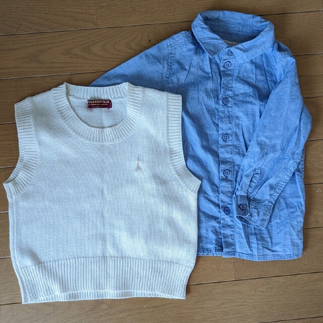 H&M(エイチアンドエム)のpopple beat clubとH&M キッズ/ベビー/マタニティのキッズ服男の子用(90cm~)(ブラウス)の商品写真