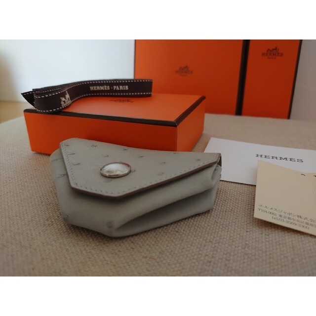 HERMES 新品 極希少 ルヴァン・キャトル コインケース・オーストリッチ