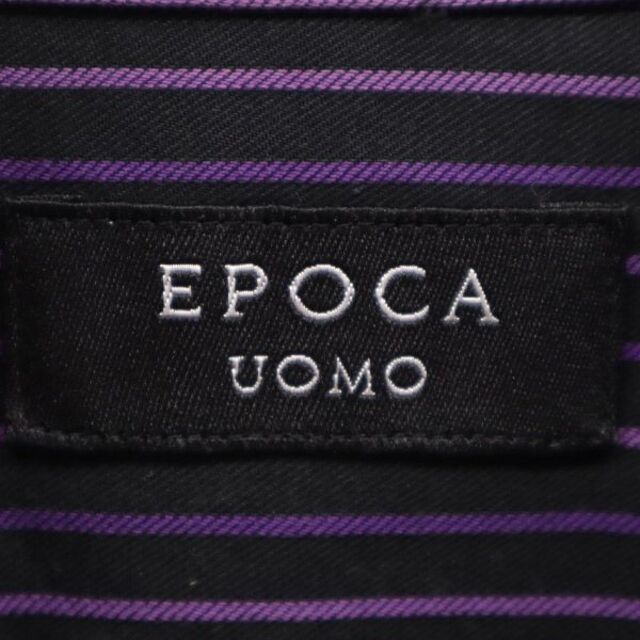 EPOCA UOMO(エポカウォモ)のエポカウォモ 日本製 ストライプ 長袖 シャツ 46 ブラック×パープル EPOCA UOMO 三陽商会 メンズ 【中古】  【230409】 メンズのトップス(シャツ)の商品写真