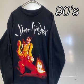 バンT アーティスト　ギタリスト　ジミヘン　ロンT  90's  S 古着(Tシャツ/カットソー(七分/長袖))