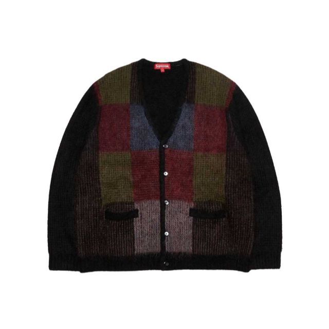 カーディガン Supreme - Supreme Brushed Grid Cardigan Black M