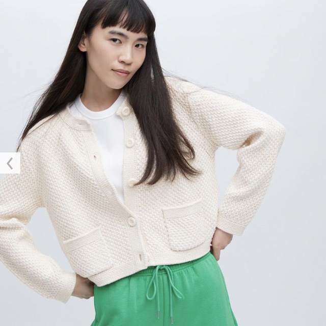 UNIQLO(ユニクロ)のニットショートジャケット レディースのトップス(ニット/セーター)の商品写真