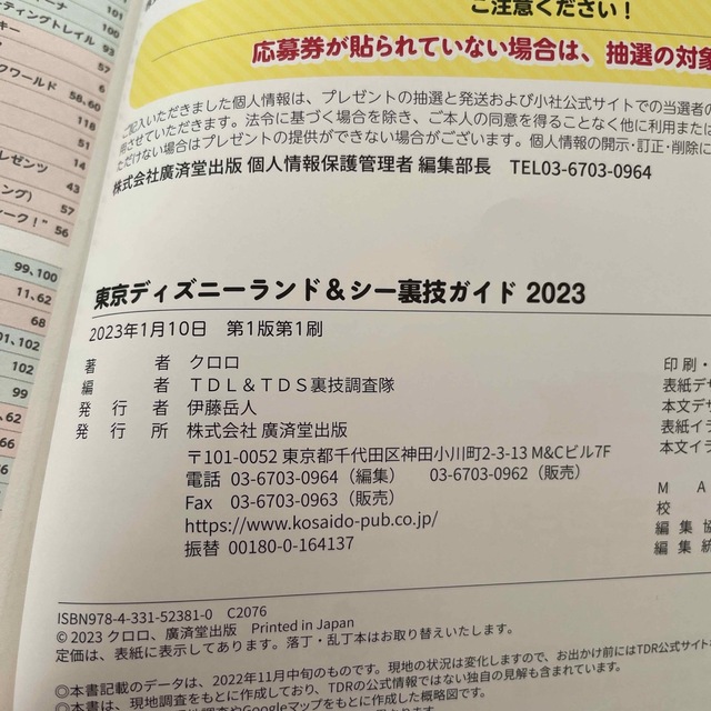 東京ディズニーランド＆シー裏技ガイド ２０２３ エンタメ/ホビーの本(地図/旅行ガイド)の商品写真