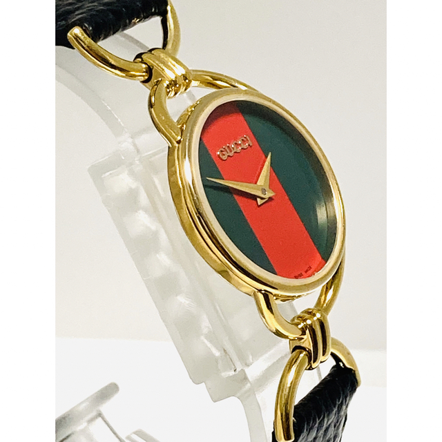 極美品! GUCCI グッチ 電池&ベルト新品 レディース腕時計 シェリーライン-