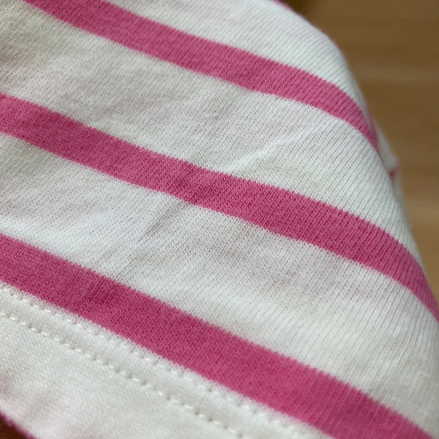 baby GAP ピンク ボーダー デニム シャツ 70cm 6-12ヵ月 キッズ/ベビー/マタニティのベビー服(~85cm)(Ｔシャツ)の商品写真