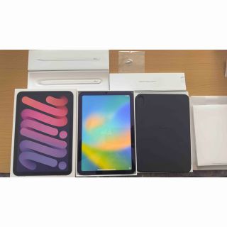 アイパッド(iPad)のiPad mini6・Apple Pencil・純正ペン替先・純正ケース セット(タブレット)