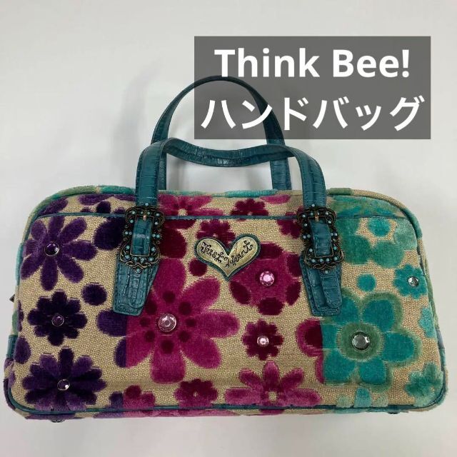 Think Bee! シンクビー ハンドバッグ 花柄 総柄 古着女子 オールド