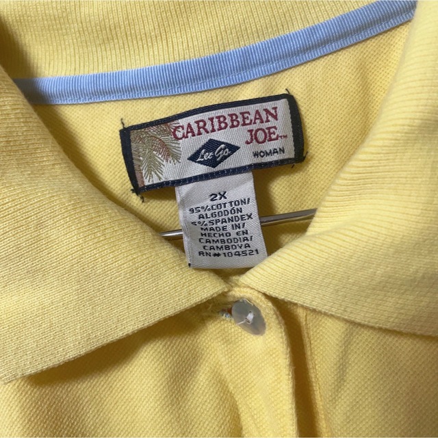レディース　ポロシャツ　2XLサイズ　イエロー　黄色　Caribbean Joe レディースのトップス(ポロシャツ)の商品写真