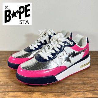 アベイシングエイプ(A BATHING APE)の美品 BAPESTA! A BATHING APE エイプ スニーカー ピンク(スニーカー)