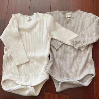 キャラメルベビー&チャイルド(Caramel baby&child )のmonbebe リブロンパース　2枚セット(ロンパース)