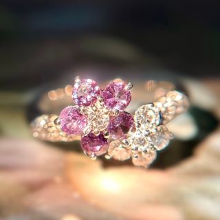 TASAKI 高品質アレキサンドライトダイヤモンドフラワーリング ソーティング