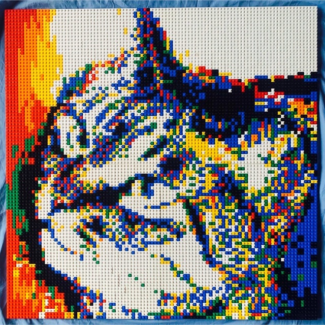 猫」76x76cm ブロックアート オリジナル #Lego レゴアート 売れ筋がひ