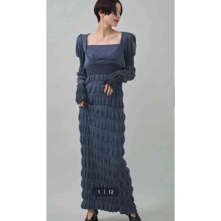 マメ(mame)のfetico  STRIPE RIB KNIT DRESS(ロングワンピース/マキシワンピース)