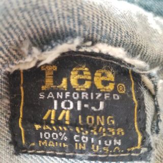 Lee - 60s 70svintage Lee101J denim JK 44 四角黒タグの通販 by 古着