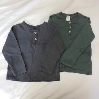 ザラキッズ(ZARA KIDS)のZARAkids H＆M カットソー ロンＴ 2枚セット 92(Tシャツ/カットソー)