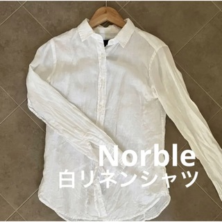 ノーブル(Noble)のノーブルNorble　白リネンシャツMサイズ(シャツ/ブラウス(長袖/七分))
