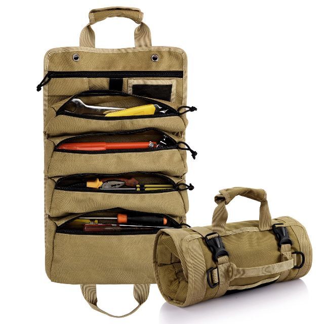 Koolertron ツールバッグ 多機能 ロール 工具袋 道具袋 4つポケット