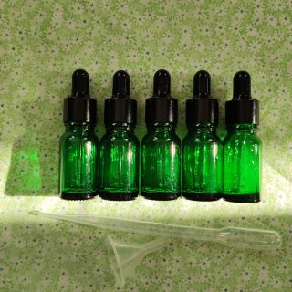 10ml スポイト付遮光瓶 グリーン ５本(アロマグッズ)