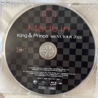 キングアンドプリンス(King & Prince)のKing & Prince TOUR　2022　～Made　in～ ブルーレイ(ミュージック)