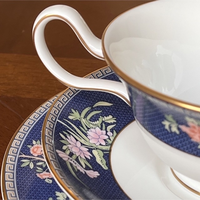 WEDGWOOD - 【黒壺美品】ウェッジウッド☆ブルーサイアム☆トリオ①の