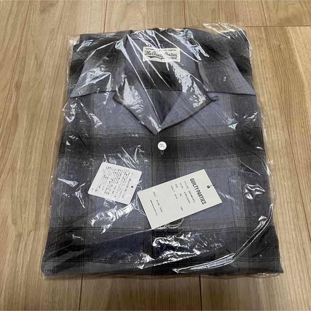 海外販売 XXLサイズ wackomaria オンブレチェックシャツ 紫黒 Tシャツ