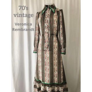 グリモワール(Grimoire)の【希少】70's 英国製 ヴィンテージ ティアード ロングワンピース(ロングワンピース/マキシワンピース)