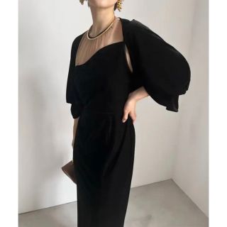 アメリヴィンテージ(Ameri VINTAGE)のAMERI 2WAY CURVE VELOURS DRESS(ロングドレス)