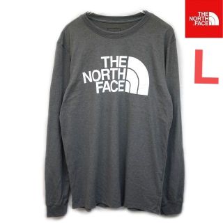 ザノースフェイス(THE NORTH FACE)の海外限定新品ノースフェイス(L)グレー 両面ハーフドームロゴ長袖Tシャツ ロンT(Tシャツ/カットソー(七分/長袖))