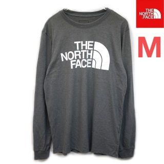 ザノースフェイス(THE NORTH FACE)の海外限定新品ノースフェイス(M)グレー 両面ハーフドームロゴ長袖Tシャツ ロンT(Tシャツ/カットソー(七分/長袖))