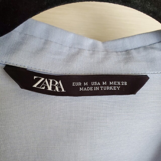 ZARA(ザラ)のタイムセール❗ZARA 長袖 オーバーサイズ シャツ ブルー レオパード柄 レディースのトップス(シャツ/ブラウス(長袖/七分))の商品写真