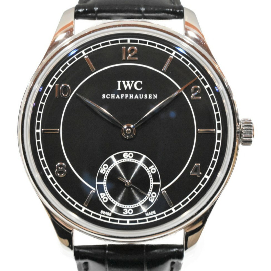 IWC(インターナショナルウォッチカンパニー)の【箱・ギャラあり】 IWC
ポルトギーゼ　ヴィンテージ 　IW544501 　3314***  　ステンレススチール　革ベルト 　手巻き　 腕時計　シースルーバッグ　裏スケ　メンズ【中古】松山久万ノ台店 メンズの時計(腕時計(アナログ))の商品写真