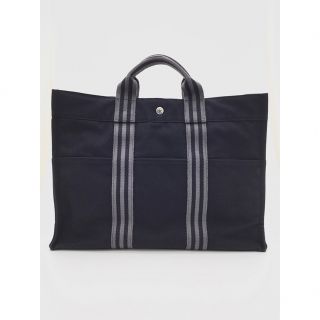 エルメス(Hermes)の美品　エルメス　フールトゥ MM　トートバッグ　ブラック　黒(トートバッグ)