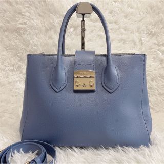 フルラ(Furla)の美品✨ フルラ メトロポリス 2wayショルダーバッグ  青(ショルダーバッグ)