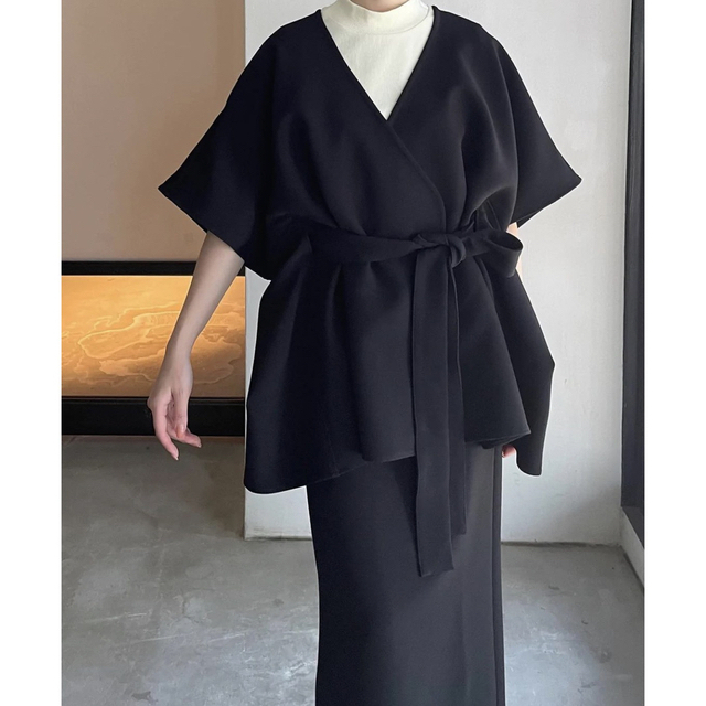 nairo ウエストマークショートガウンジャケット ペンシルロングスカート