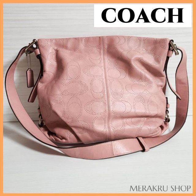 コーチ COACH 2WAY 斜め掛け ショルダーバッグ ピンク レディースの ...