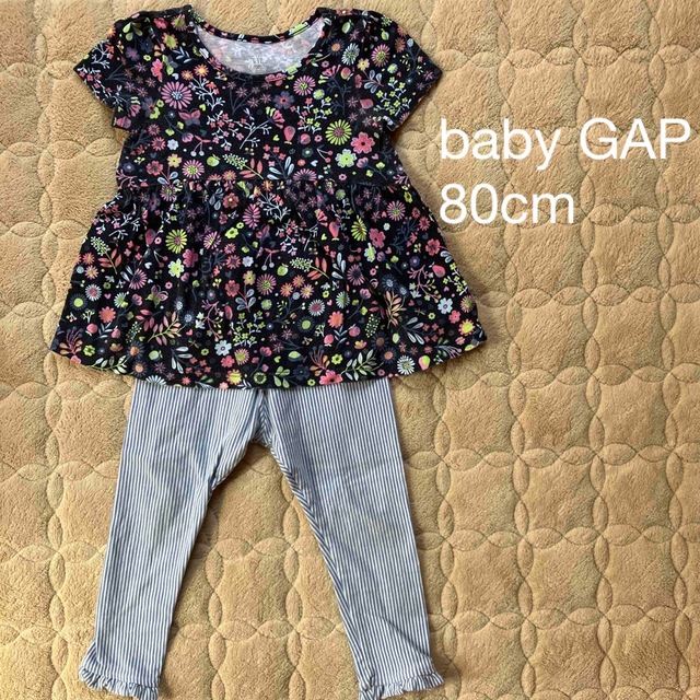 babyGAP(ベビーギャップ)のbaby GAP ネイビー花柄プリントチュニック　80cm キッズ/ベビー/マタニティのベビー服(~85cm)(シャツ/カットソー)の商品写真