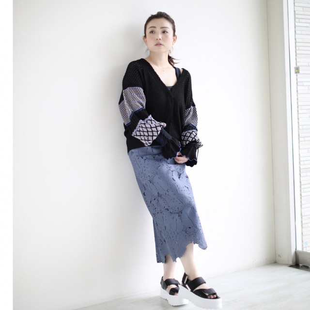 mame 19ss volume sleeve knit cardigan