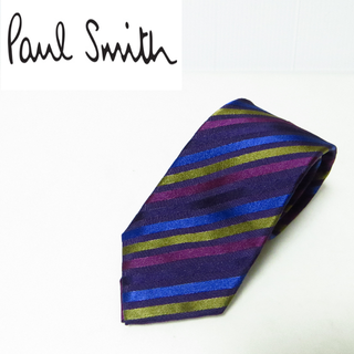 ポールスミス(Paul Smith)の美品 Paul smith ポールスミス マルチストライプ シルク ネクタイ(ネクタイ)