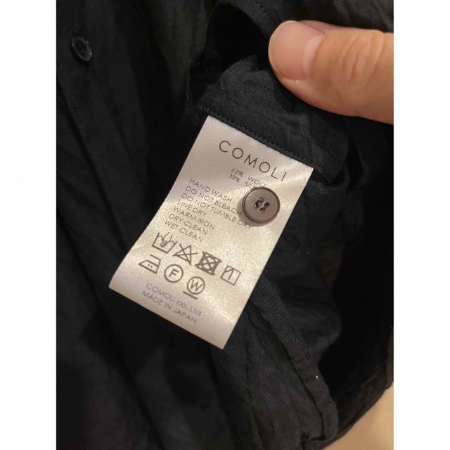 22SS comoli コモリ ウールシルクシャツ コモリ シャツ ネイビー 2